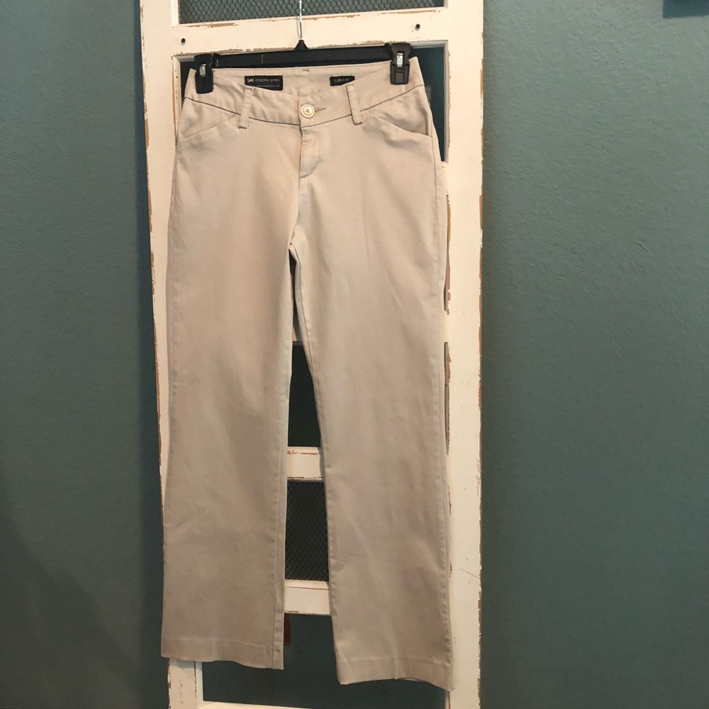 Lee, curvy fit, khakis, size 4